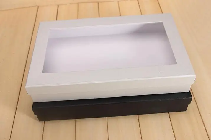 Простой hollowoout Подарочная коробка черный серый Skylight новогодние вечерние рубашки Бюстгальтер шарф прямоугольная бумажная Подарочная коробка B326D