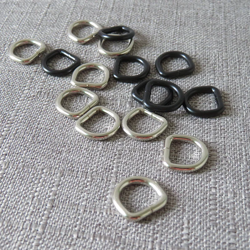100pcs 개 고양이 고리 가방 스트랩에 대 한 10mm 12mm 금속 D 링 버클 내부 도매 벨트 루프 걸쇠 모자 바느질 DIY 액세서리