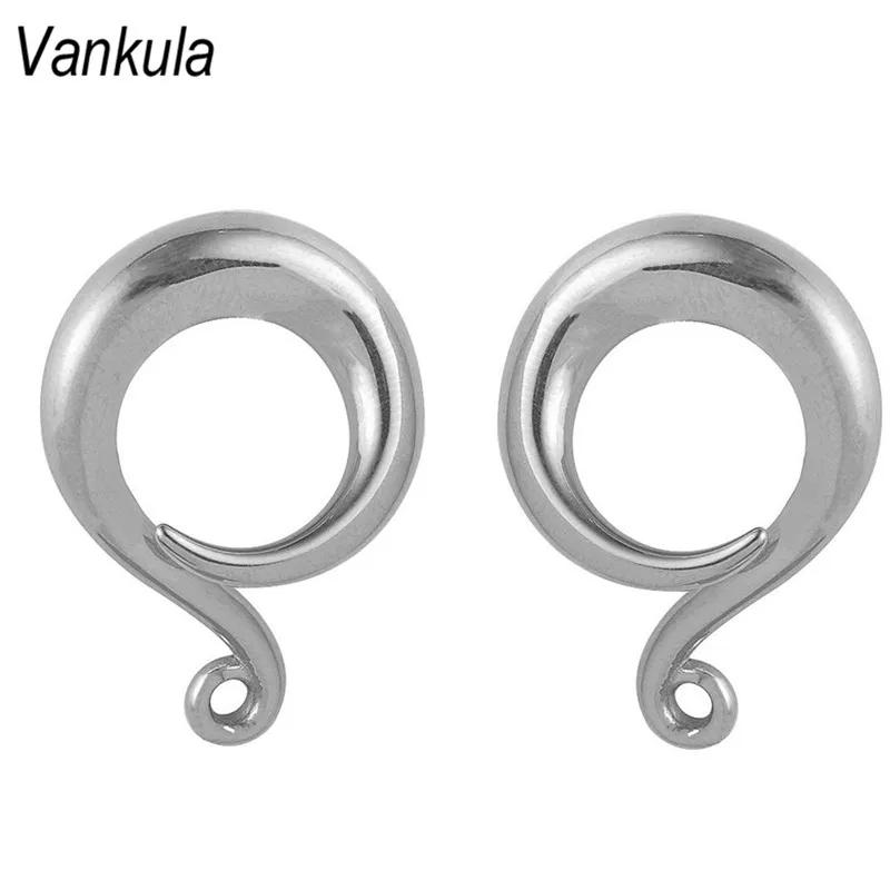 steel Ванкула, новые серьги из нержавеющей стали, крючки для ушей, висячие серьги, туннели, ювелирные изделия для тела - Окраска металла: steel