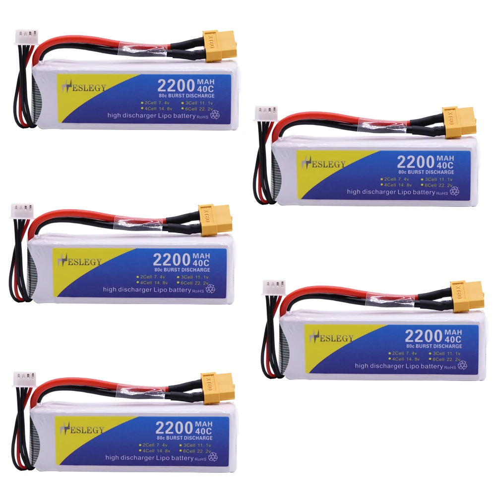 Аккумулятор LiPo 5 шт./компл. 3S 2200 мАч 40C 11 1 В для радиоуправляемых машинок самолетов