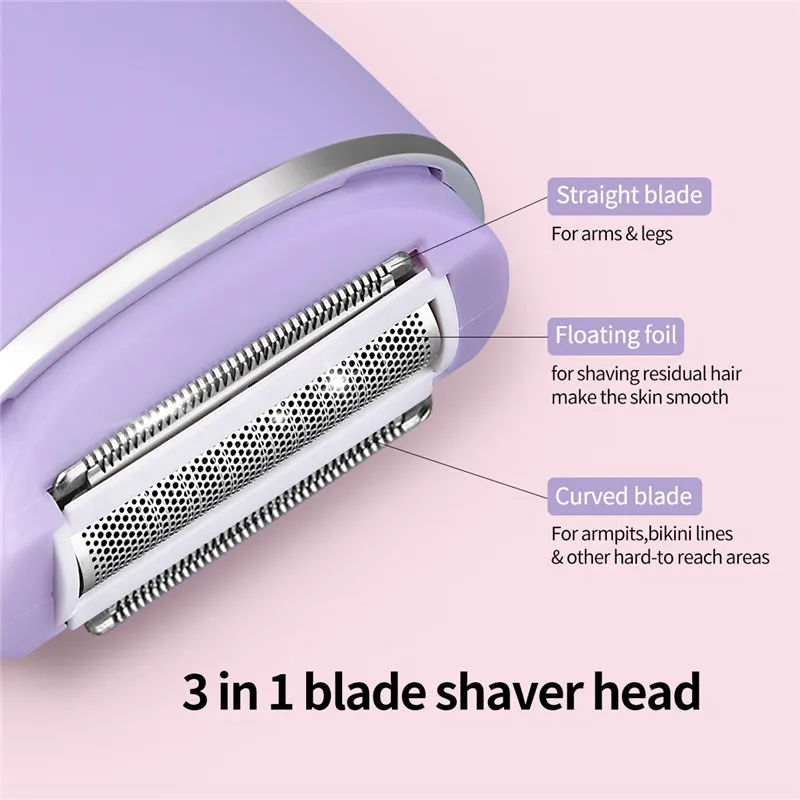 USB Rechargeable Lady Shaver Electric Painless Women Razor Bikini Trimmer Face Body Armpit Hair Removal Wet Dry Use Depilatory
