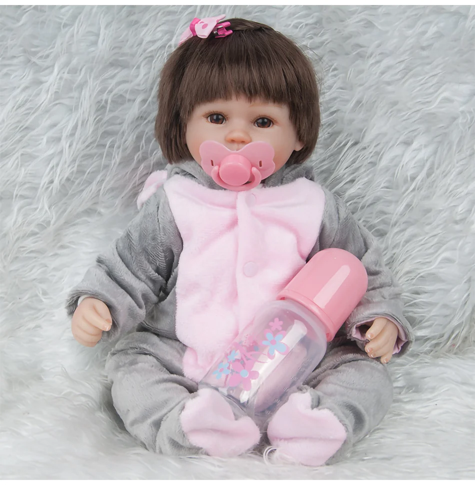 45 см одежда со слонами Reborn Baby Simulation Doll Reborn куклы для сна раннее образование для игрушки для принцесс подарок для детей