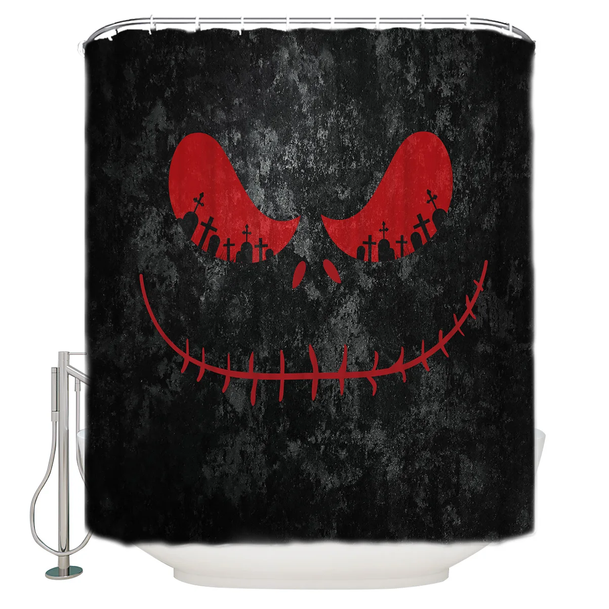 

Scary Bloody Faces on Halloween Shower Curtain Waterproof Polyester 2 Hook Shower Curtain for Bathroom Decoration