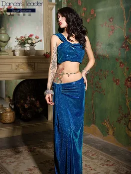 

Belly dance practice clothes 2020 summer new dance costume oriental dance beginner sexy glitter long skirt suit
