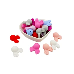 Anneau de dentition en Silicone pour bébé, 10 pièces/lot, perles souris, jouet de qualité alimentaire, collier de dentition sucette chaîne sans BPA 