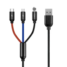 3 в 1 type C/8 Pin/Кабель зарядного устройства микро-usb для iPhone X Xr универсальный кабель быстрой зарядки для samsung S9 S8 Xiaomi зарядное устройство Шнур