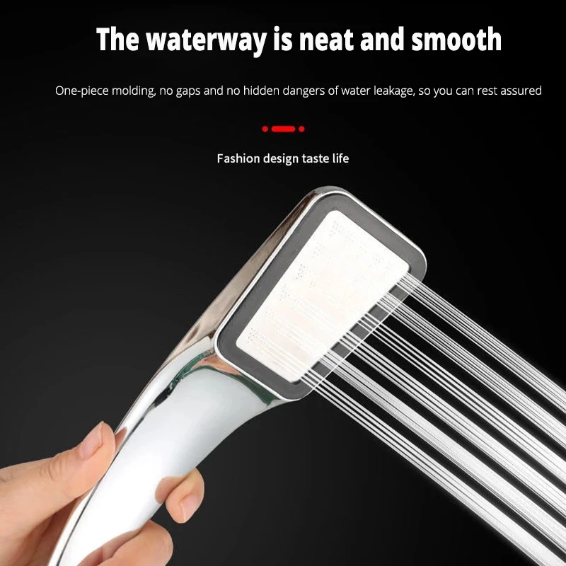 Pressurized Single Head Hand Hold Square Shower Head 300 Holes Water Saving Rainfall Spray Nozzle Bathroom Accessories shower head shower nozzle