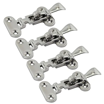 

4Pcs Marine Boat Deck Lock Hasp 316 Stainless Steel Lockable Hold Down Clamp Anti-Rattle Latch Fastener Boat Yacht Accessory