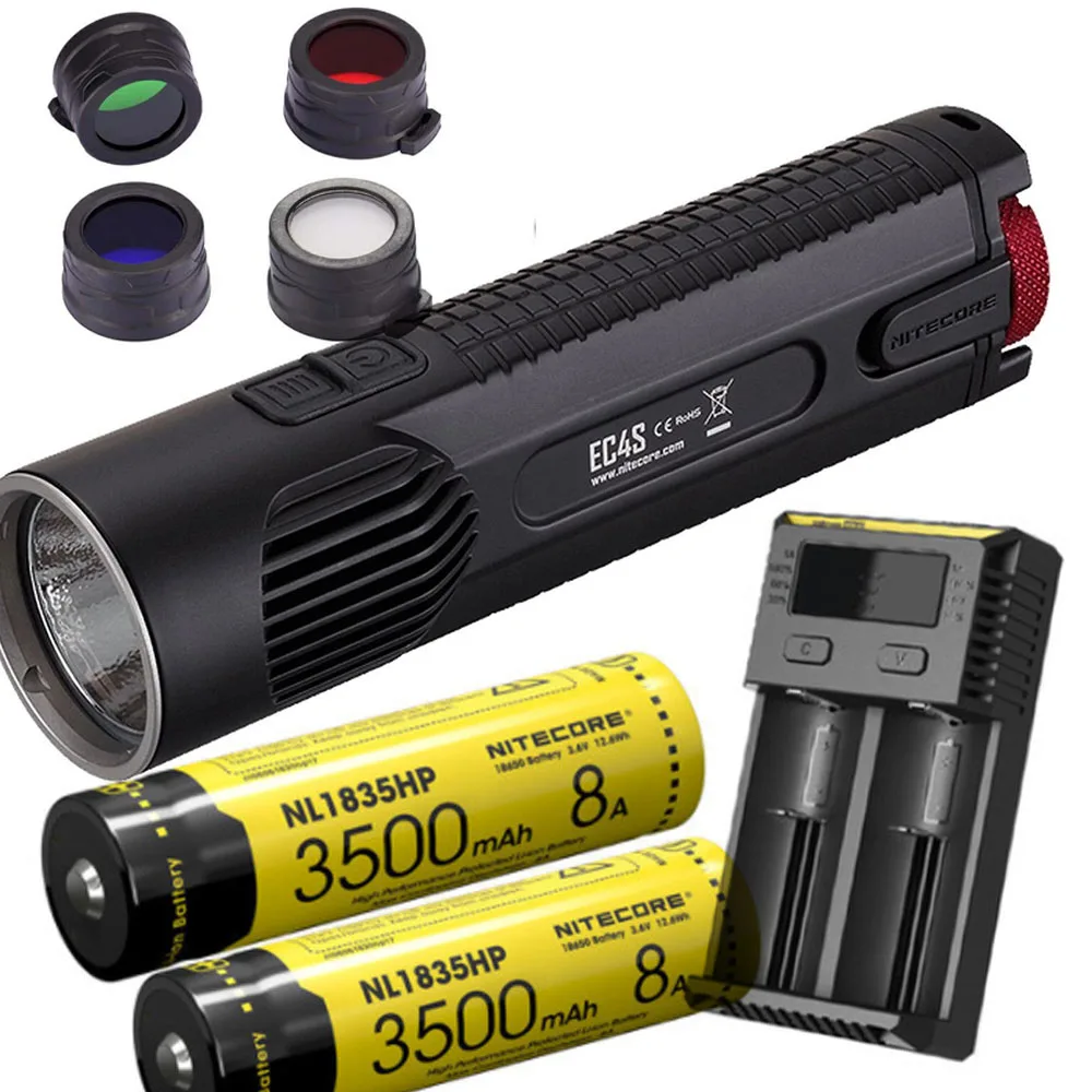 NITECORE EC4S тактический фонарь CREE XHP50 Макс 2150 люмен дальность луча 280 м уличный + 40 мм