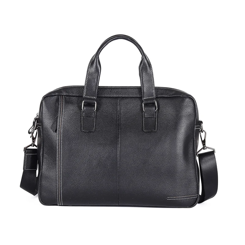 Briefcase men business handbag OL leather tote laptop cowhide shoulder bag casual large capacity soft handle high quality design