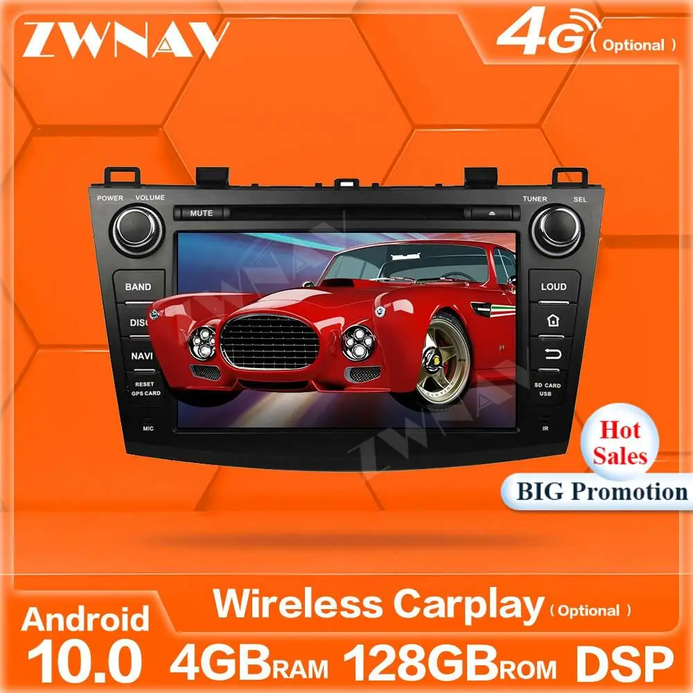 128G Carplay Android экран мультимедийный плеер для Mazda3 Mazda 3 2009 2010 2011 2012 GPS авто аудио радио