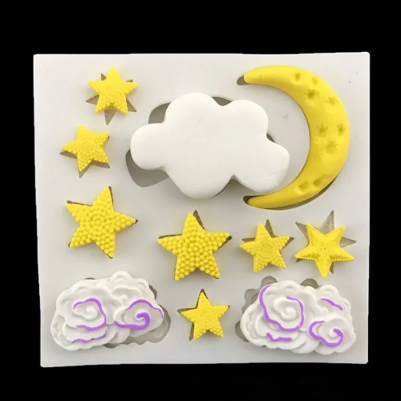 Облако звезда Луна силиконовые помадки торт форма для шоколада, для печенья торт приборы для украшения выпечки кондитерские изделия