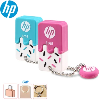 

HP V178B/P Rubber USB Flash Drive waterproof OTG Pen Drive 32gb 64gb Usb 2.0 Flash Disk IceCream USB Memory Stick for car office