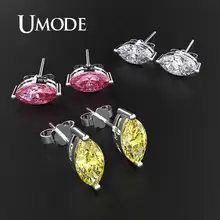 UMODE серьги-гвоздики на подушке, маленькие простые серьги-гвоздики для девочек, модные циркониевые Женские ювелирные аксессуары, роскошные брендовые ювелирные изделия UE0596