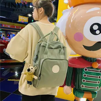 

TINYAT Fashion Black Backpack Children School Bags for Girls Waterproof Oxford Large School Backpack for Teenagers School