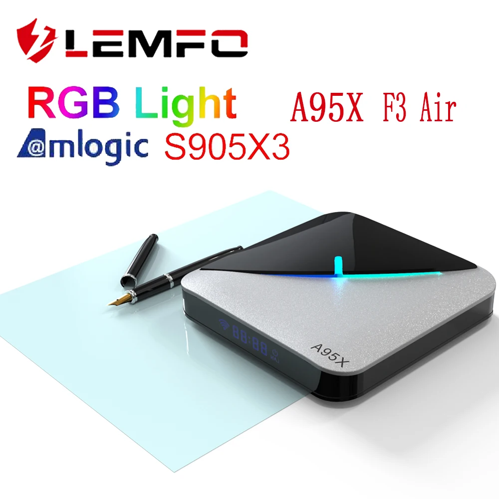 ТВ приставка LEMFO Android 9 0 S905X3 6 RGB подсветка 4G DDR3 32EMMC 2 4G/5G WiFi HDMI 1 USB2.0 Youtube Netflix Google