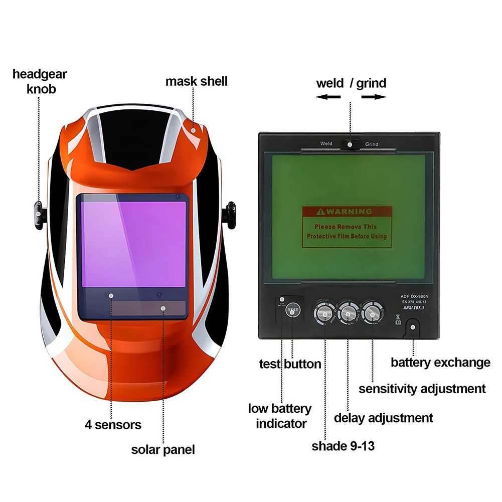 Солнечная Авто Затемняющая Сварочная маска сварщик капот шлем для Mig Tig дуговой сварщик