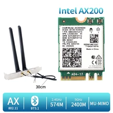 2400 Мбит/с двухдиапазонный Wi-Fi 6 беспроводная карта Intel AX200 Настольный комплект Bluetooth 5,1 AX200NGW NGFF M.2 802.11ax адаптер Windows 10