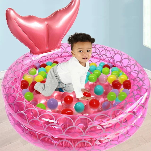 New Water Toys PVC Inflatable Mermaid Pool Household Baby Swimming Pool Ocean Ball Pool Thickened Bathtub 2