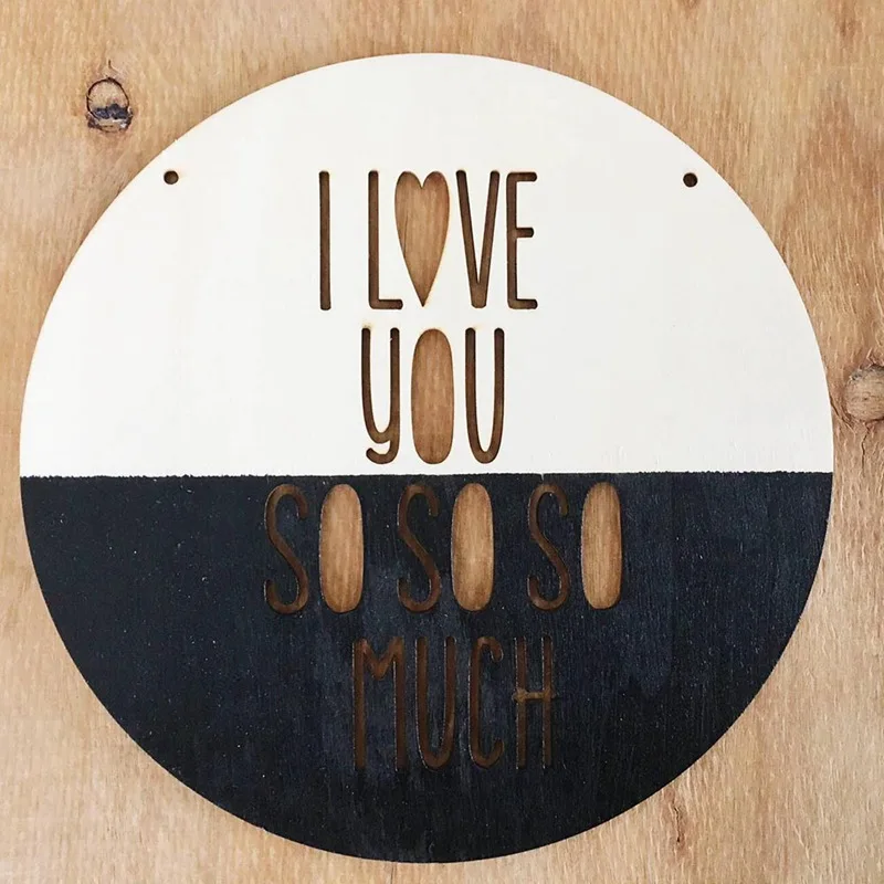 INS style Love U так много деревянных подвесных украшений фон для студийной фотосъемки игрушка в виде ведьмы фотосъемки - Цвет: BK