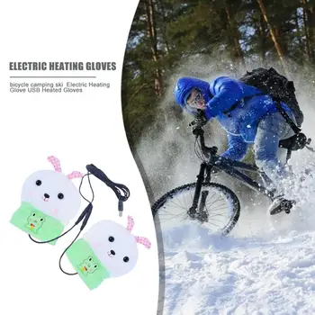 

Green Rabbit USB Heated Gloves Durable Winter Knitted Thermal Gloves for Ski Camping Green Outdoor Motorcycle Supplies