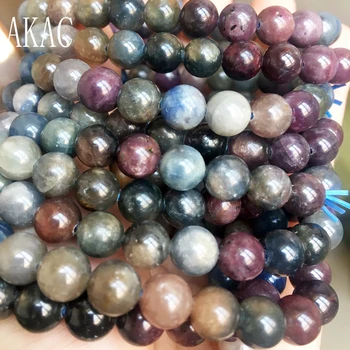 

AKAC approx7-7.8mm natural Multi-color ruby sapphire bracelet for women bracelet
