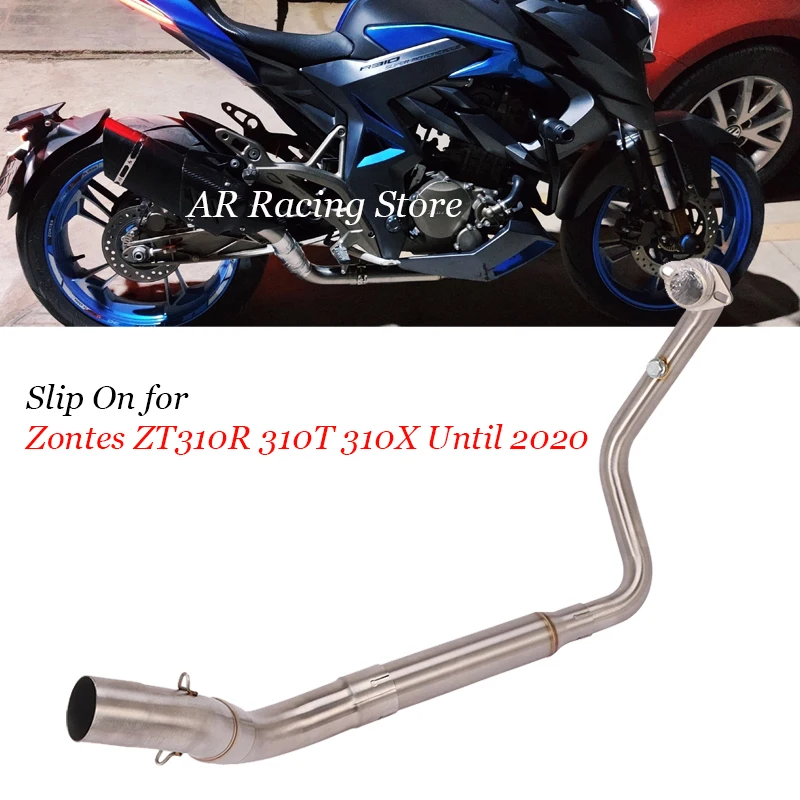 For ZONTES ZT310R ZT310T ZT310X Motorcycle Full Exhaust System Muffler Tube Front Link Pipe Middle Link Escape Muffler - Zontes - Racext 77