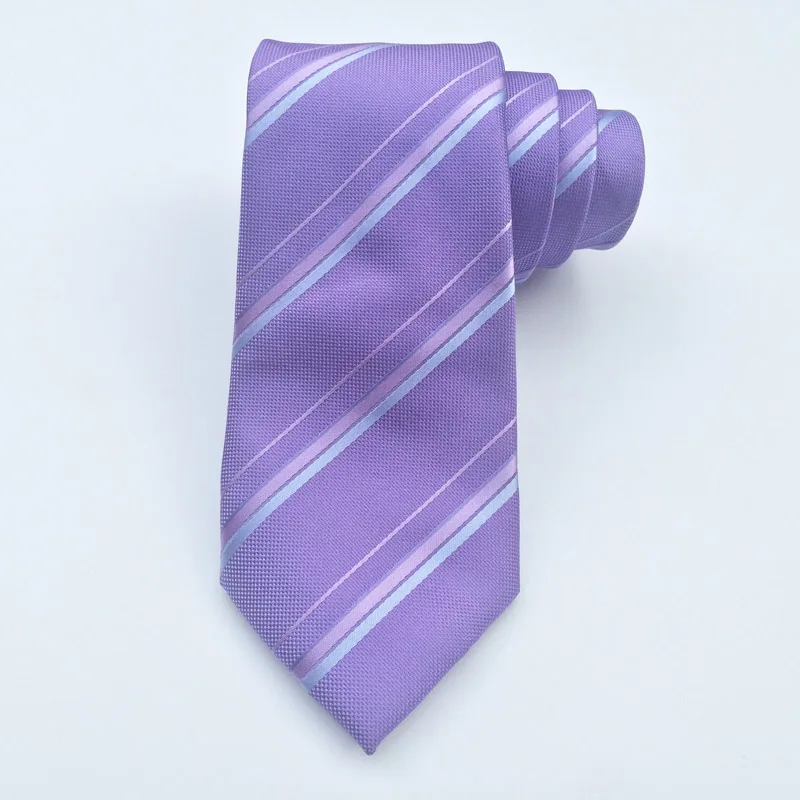 Фиолетовый галстук бренд Cravate новые галстуки в полоску для мужской свадебный галстук 8 см ширина мужские вечерние галстуки Gravata Мужские аксессуары - Цвет: 2