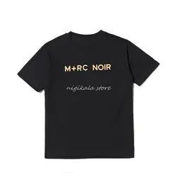 M + RC NOIR футболки новые уличные повседневные места + лица топы футболки Мужчины Женщины Мальчик пара M + RC NOIR футболка