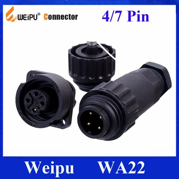 

Original Weipu Connector WA22 4 7 Pin IP67 Waterproof Connector WA22 TE ZE Male Cable Plug Female Socket Solder Termination