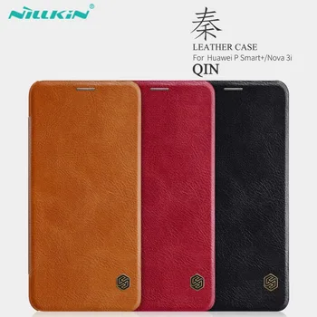 

For Huawei Nova 3i Leather Case NILLKIN Qin Series Wallet Flip Cover Case For Huawei P Smart+ 2019 Genuine Flip Leather Cover