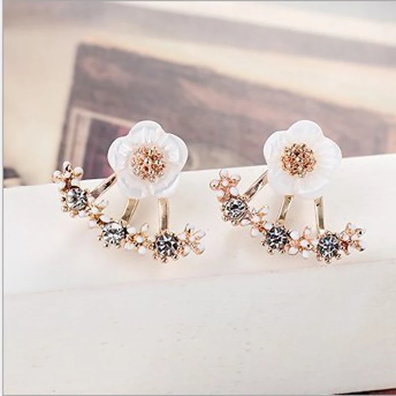 1pair Style 5 1/2 пары, модные ювелирные изделия, модные женские серьги, ювелирные изделия, милые красные вишневые металлические серьги, серьги-гвоздики с кристаллами в виде листьев, женские серьги - Окраска металла: 1pair Style 5