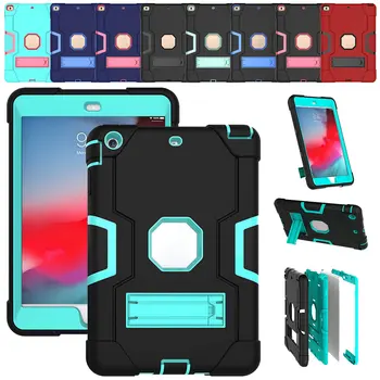 

For iPad mini 1/2/3 Tablet Rugged Armor Built-in Kickstand Hard Rugged Contrast Color Shockproof All-round Protection Case Cover