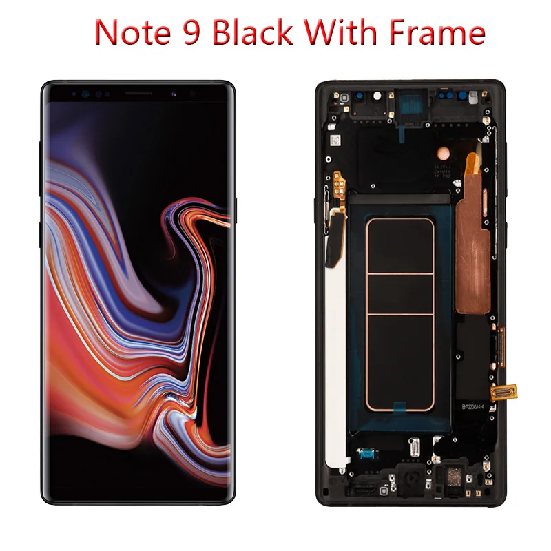 AMOLED 6,4 ''lcd с рамкой для SAMSUNG GALAXY Note 9 lcd Note9 lcd дисплей N960D N960F lcd сенсорный экран - Цвет: Black with Frame