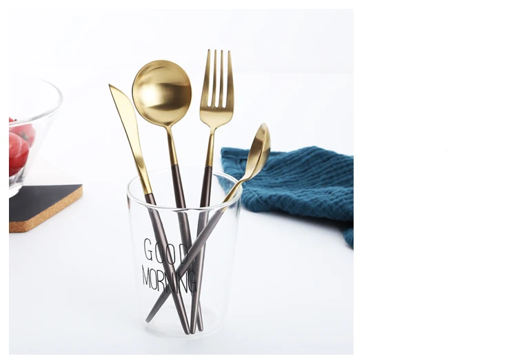 Spklifey столовая посуда, набор стальных столовых приборов, вилки, ножи, ложки, Золотая ложка, столовые приборы из нержавеющей стали, золотой столовый набор для кухни, посуда