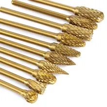 

10pcs 3*6mm Shank Rotary Burr Set Rotary File Drill Bits Engraving Cutter Wood Tool Tungsten Steel Grinding Head