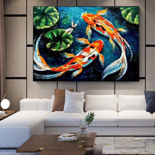 福引きの鯉 リビングルーム装飾画 玄関装飾画W2