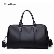 Мужская сумка-ведро для путешествий, водонепроницаемая сумка из искусственной кожи, мужская сумка для компьютера, ноутбука, вещевой мешок, деловая офисная Сумка-тоут, однотонная черная сумка для багажа