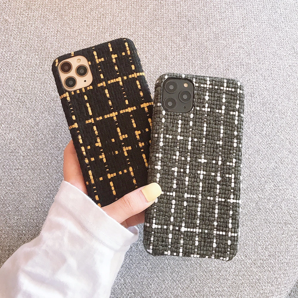 Модный клетчатый Плетеный чехол для телефона для iphone 11pro max x xr xs max чехол для iphone 6 6s 7P 8 plus задняя крышка