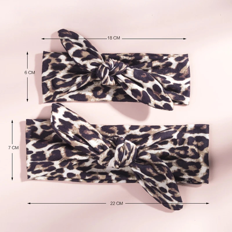 2PCS Mom And Child Headband Sets Printed Leopard Print Knotted Headband Polyester Cotton Soft Hair Accessories Gift hair bands hair accessories hair headband accessories baby headband set