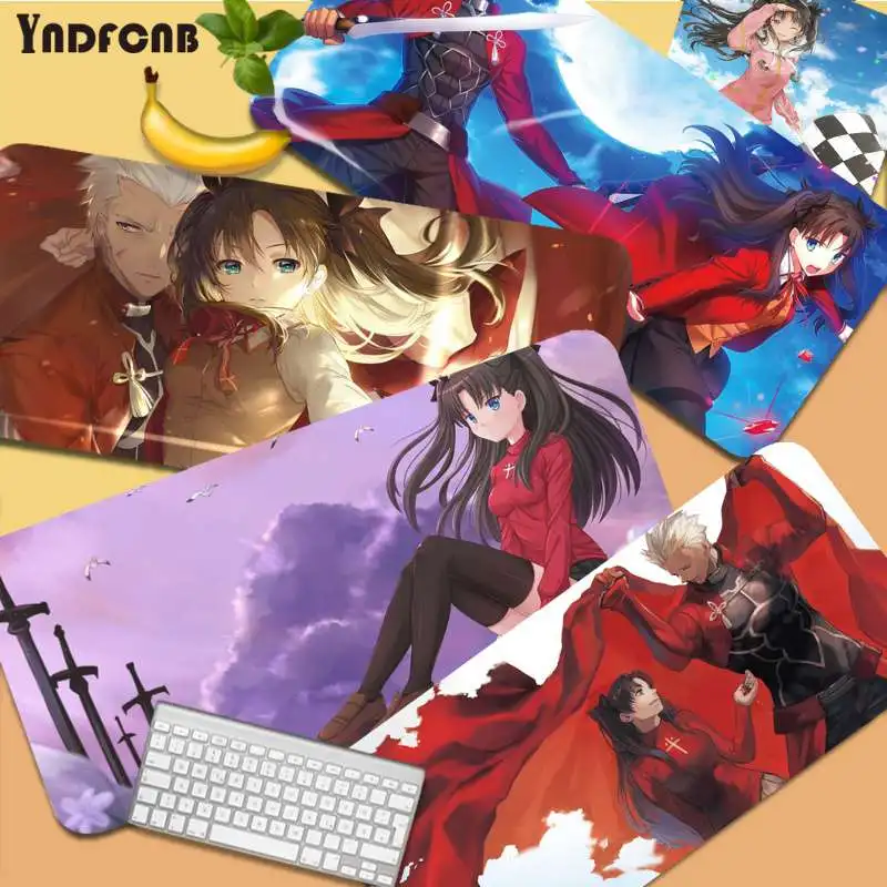 

YNDFCNB Fate Stay Night Rin Tohsaka Cute Gamer Speed Mice Retail Small Rubber Mousepad Size Game Player PC Computer Laptop