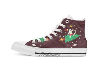 

Space Christmas Custom Casual High Top lace-up Canvas shoes sneakers Drop shipping
