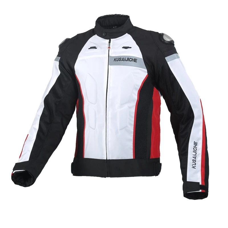 Мотоциклетная куртка для верховой езды, мужской костюм для мотокросса с защитным снаряжением, Водонепроницаемая дышащая Защитная мотоциклетная куртка - Цвет: white