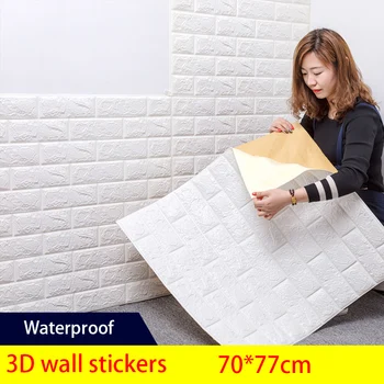 

70*77cm 3D Brick Wallpaper Wall Stickers Living Room Bedroom Decor Home Waterproof Foam DIY Self Adhensive Art home Wall Decals