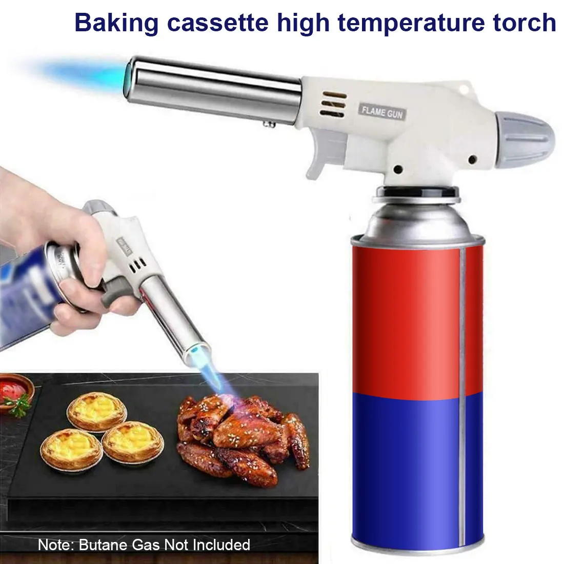 Metal Portable Gas Torch Flame Gun Blowtorch Soldering Cooking Butane