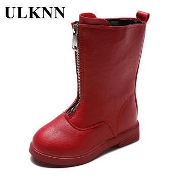

Children Martin Boots PU Leather Waterproof Motorcycle Boots Winter Kids Snow Boots Warm Girls Princess Shoes Rubber Boots