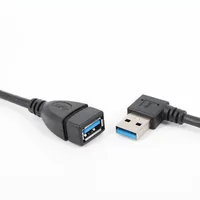 USB 3.0 Right / Left /Up/Down Angle 90 Degree Extension Cable Male To Female Adapter Cord USB Cables Extension Cord - Image 5