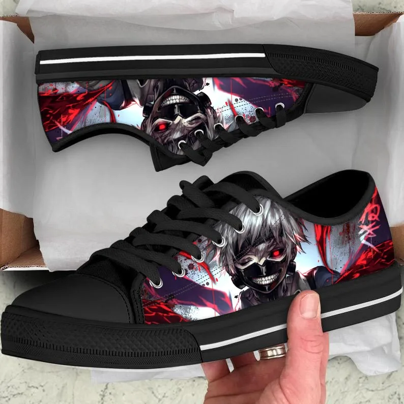 ELVISWORDS-Zapatillas deportivas de lona para hombre, zapatos masculinos informales, transpirables, con cordones, estilo Anime clásico, a la moda, Japón, Ghoul
