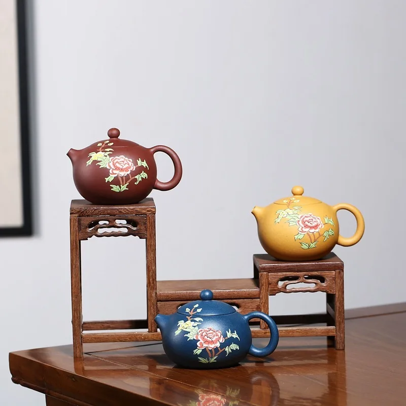 

Yixing recommended wholesale original slurry material three color mud painting peony xishi recommended ball hole on sale