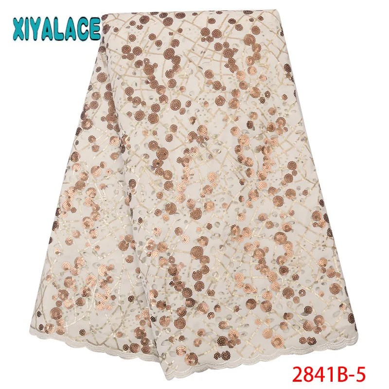 

Latest Nigerian French Tulle Lace Fabric African Velvet Lace Fabric High Quality Sequins Laces Fabrics for Women KS2841B-5